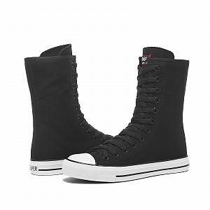 Високі текстильні кеди Momuk жіночі на шнурівці модні повсякденні synthetic.ua - Фото 1