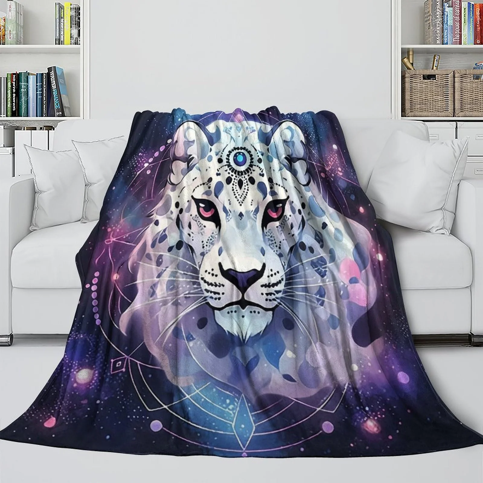 Покривало Плюшева Милий Сніжний Леопард, Сірий, 100 x 130 см, фото №4