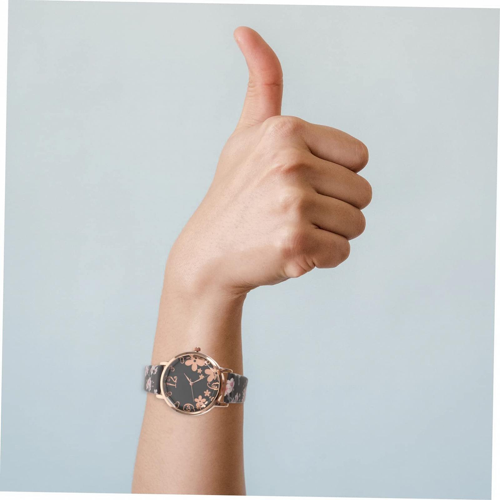 Жіночий годинник LIFKOME Декоративний годинник Аналоговий Квітковий Чорний, фото №4