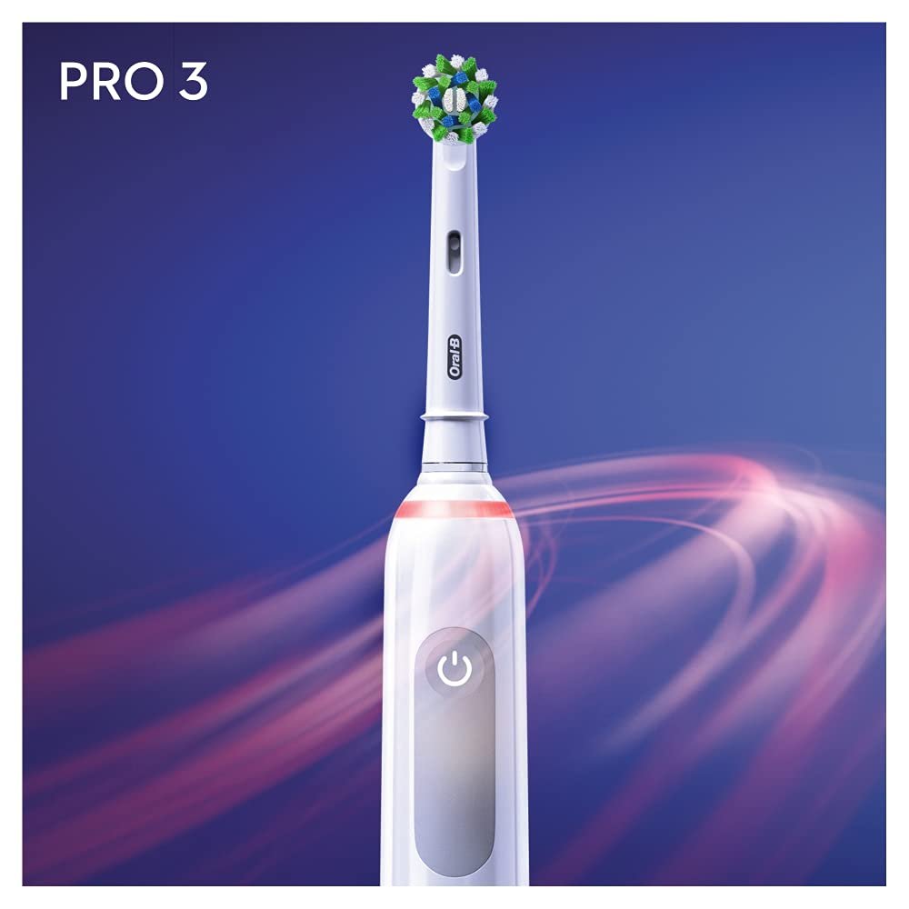 Зубна електрощітка Oral-B PRO 3 3000 CrossAction, 3 режими, візуальний контроль тиску 360°, біла, фото №3