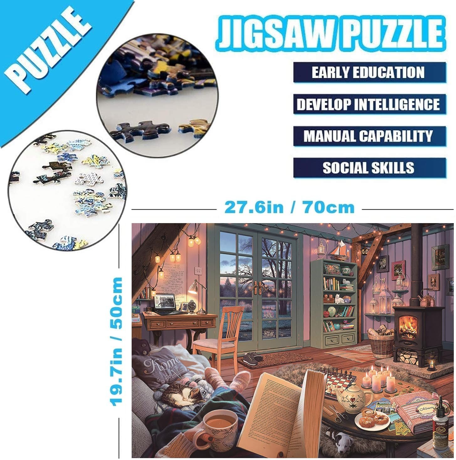 Пазл Warm Home 1000 елементів 70 x 50 см для дорослих та дітей, фото №4 Пазл Warm Home 1000 елементів 70 x 50 см для дорослих та дітей, фото №4