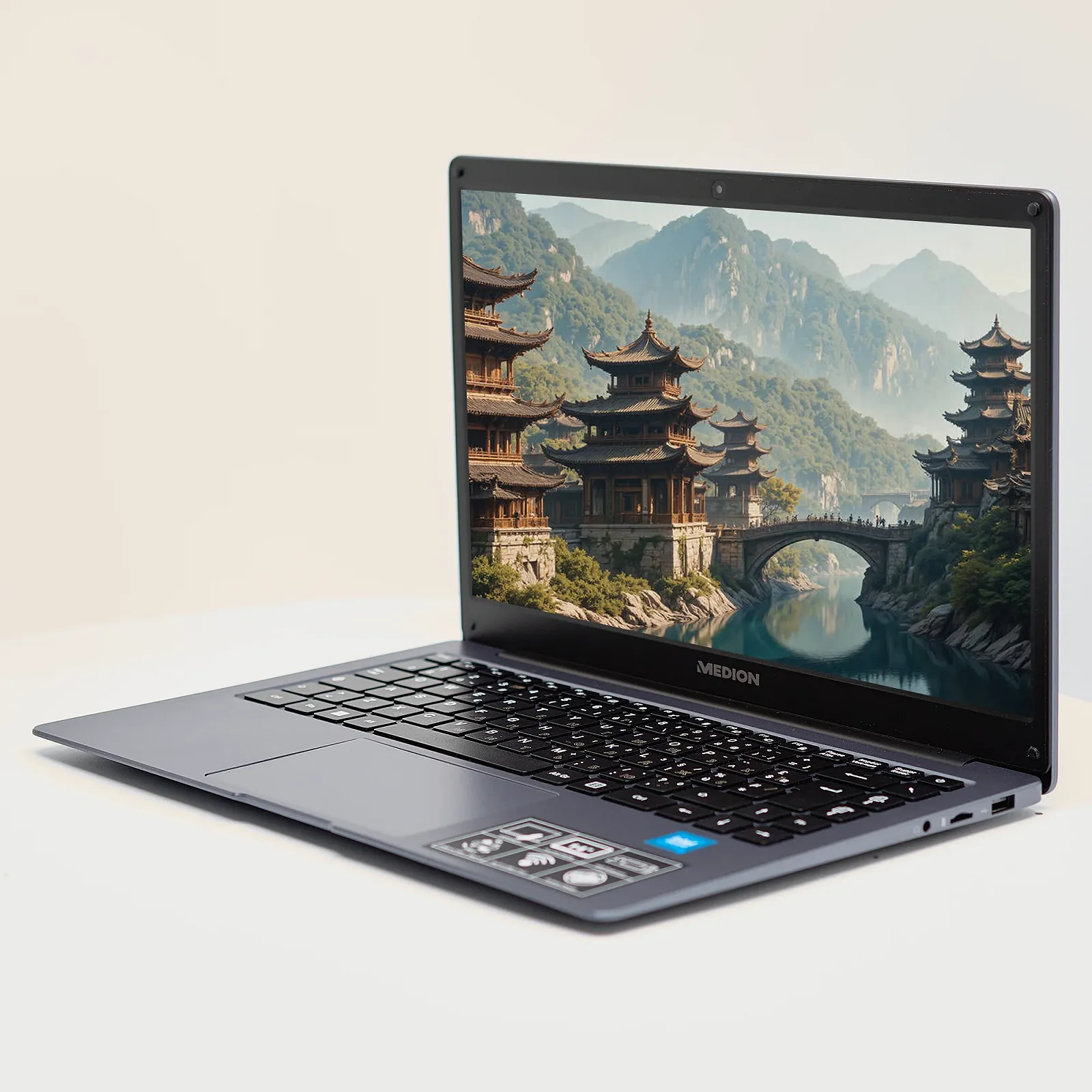 Ноутбук 14" Medion (Lenovo Group) Akoya E14223 | 4-ядерний Intel | RAM DDR4 4 ГБ | eMMC 128 ГБ | Intel UHD Graphics 600 | АКБ до 9 годин | Wi-Fi 5.0 | Bluetooth 5.1 | Win11 (5104), фото №2