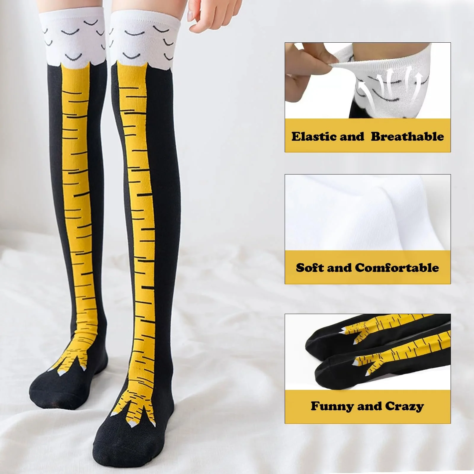 Шкарпетки Гомільгові Chicken Leg Overknee 2 пари, фото №3 Шкарпетки Гомільгові Chicken Leg Overknee 2 пари, фото №3