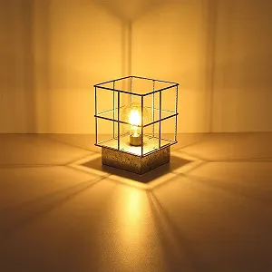 Настільна лампа etc-shop Industrial з сітчастим абажуром E27 20 x 20 x 26,5 см Цинковий synthetic.ua - Фото 1