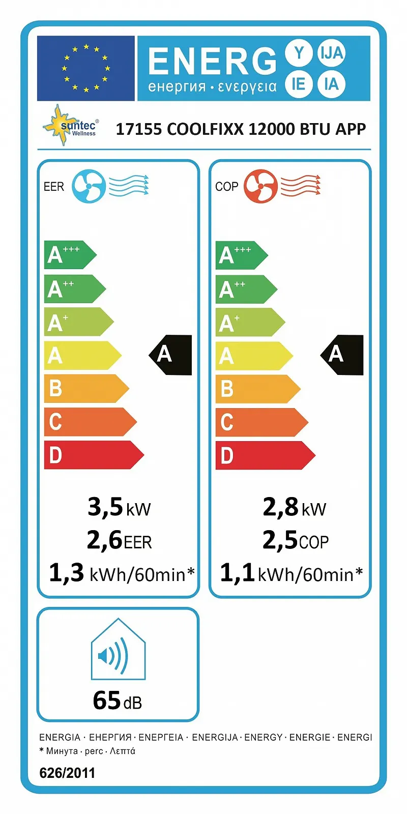 Мобильный кондиционер SUNTEC Impuls 3.5 Eco R290 App 12000 BTU 3517 Вт до 60 м² с функцией обогрева и управлением через приложение Белый, фото №8