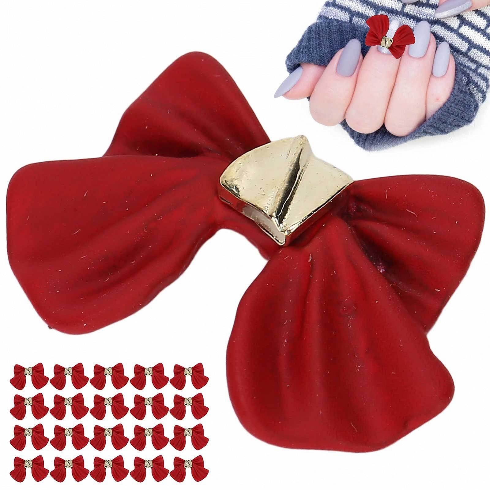 Бантики для дизайна ногтей DIY, Прочные красивые бантики для дизайна ногтей Красный, фото №2