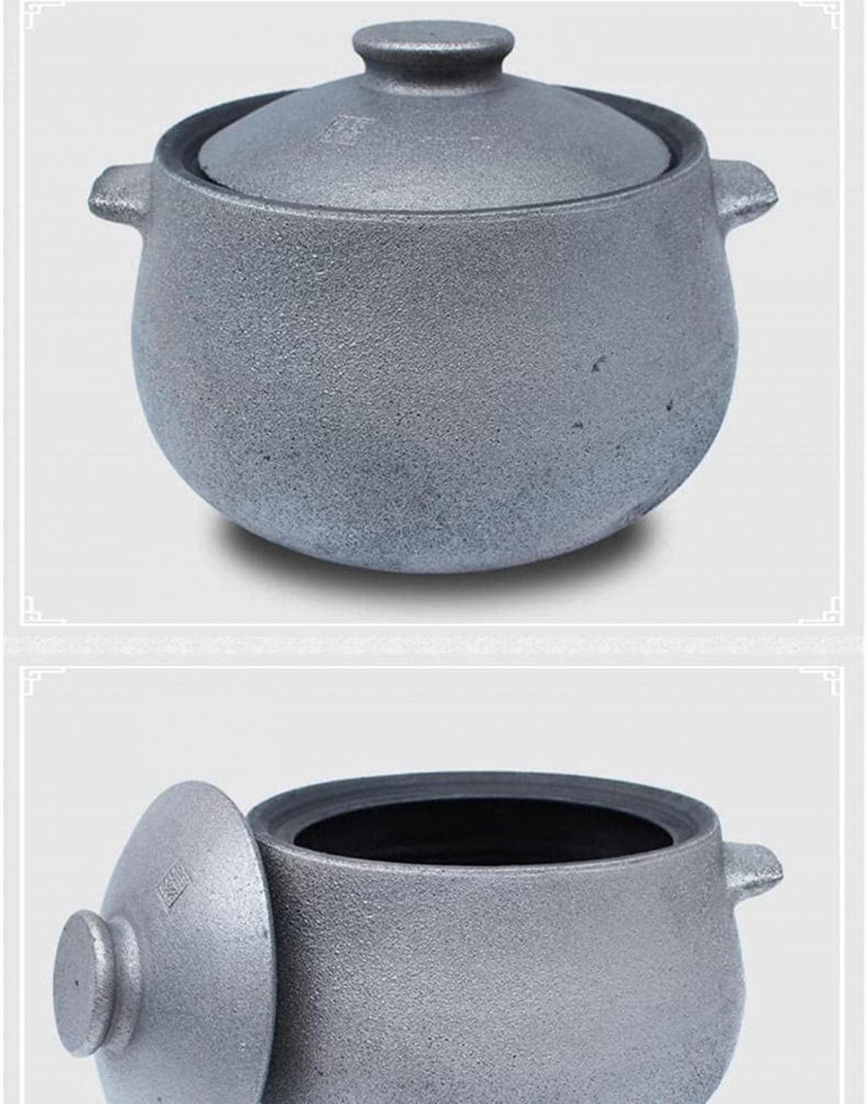 Каструля-сотейник керамічна для тушкування сіра 6L, фото №3