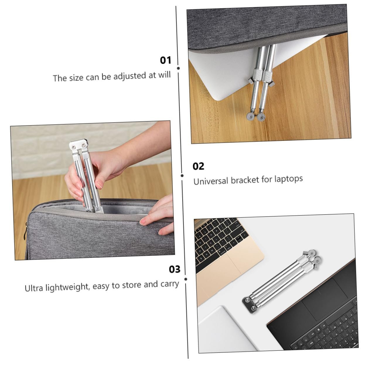 Підставка для ноутбука Gatuida Алюмінієвий сплав Регульована по висоті Складана Ергономічна, фото №4 Підставка для ноутбука Gatuida Алюмінієвий сплав Регульована по висоті Складана Ергономічна, фото №4