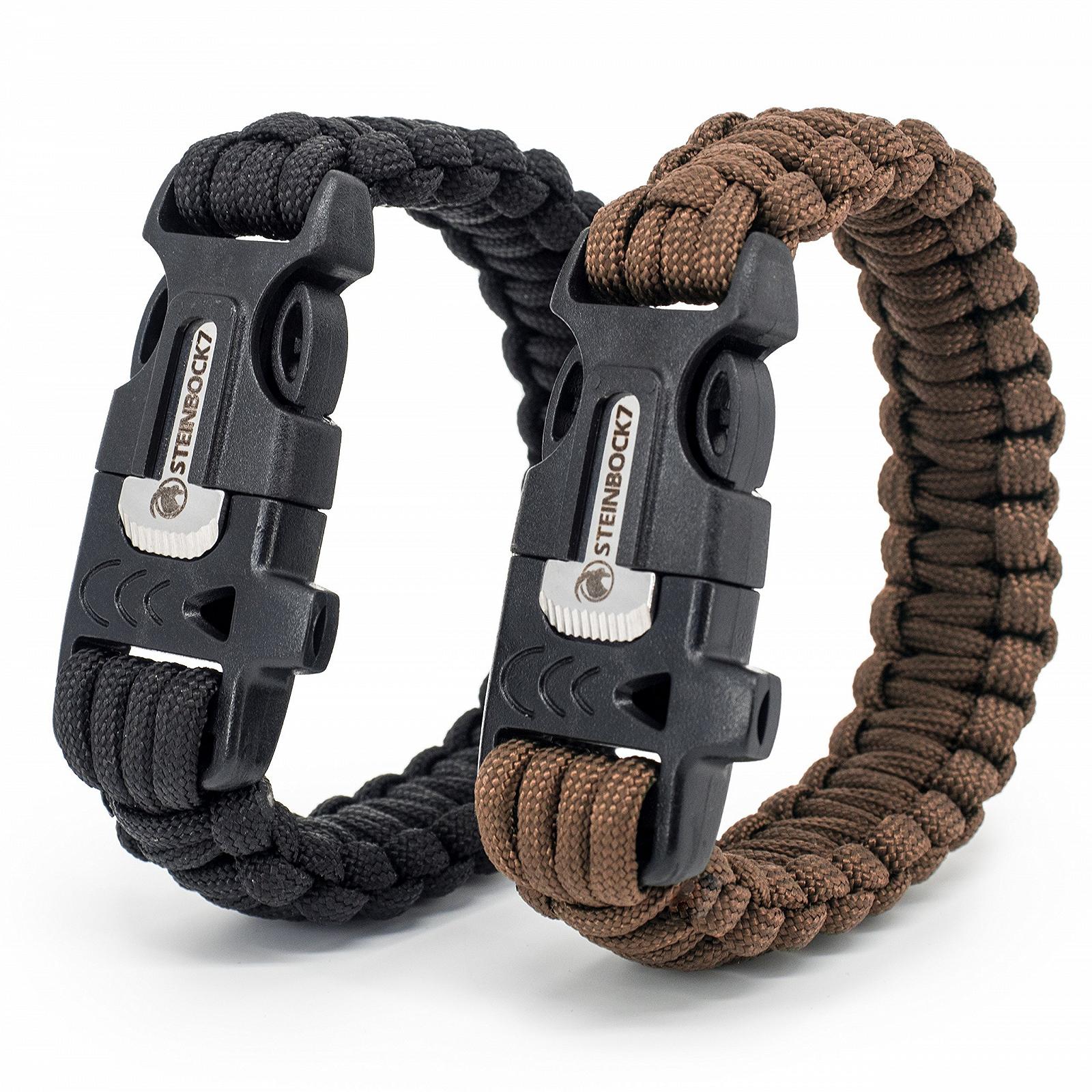 Браслет Paracord Steinbock7 Hochkönig 3-в-1 Набір з 2 штук - свисток, кремінь і ніж, фото №1