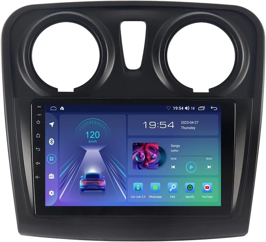 Штатная автомагнитола JUNHUA для Renault Dacia Sandero II B52 2012-2019 / 9" / Сенсорная / Apple CarPlay / Android Auto / Bluetooth / WI-FI / GPS / USB, фото №1