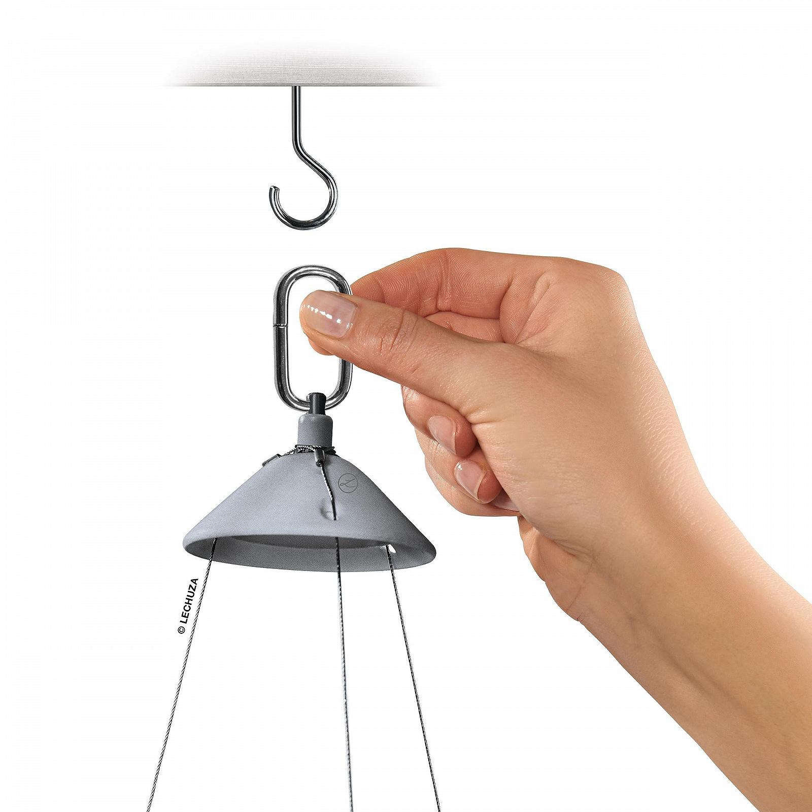 Подвесные горшки для растений Lechuza с автоматической поливкой, NIDO Cottage 28, пластиковый, под ротанг, с дренажным отверстием, фото №6