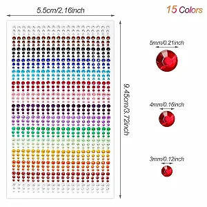 Стразы Самоклеящиеся Блестящие Камни 3 мм, 4 мм, 5 мм (900 шт) synthetic.ua - Фото 1