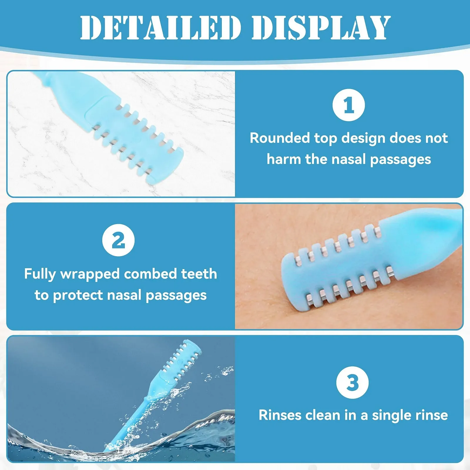 Тример для волосків носа Тример з подвійним лезом Ручний 360° обертовий з вушною паличкою (5 кольорів), фото №3