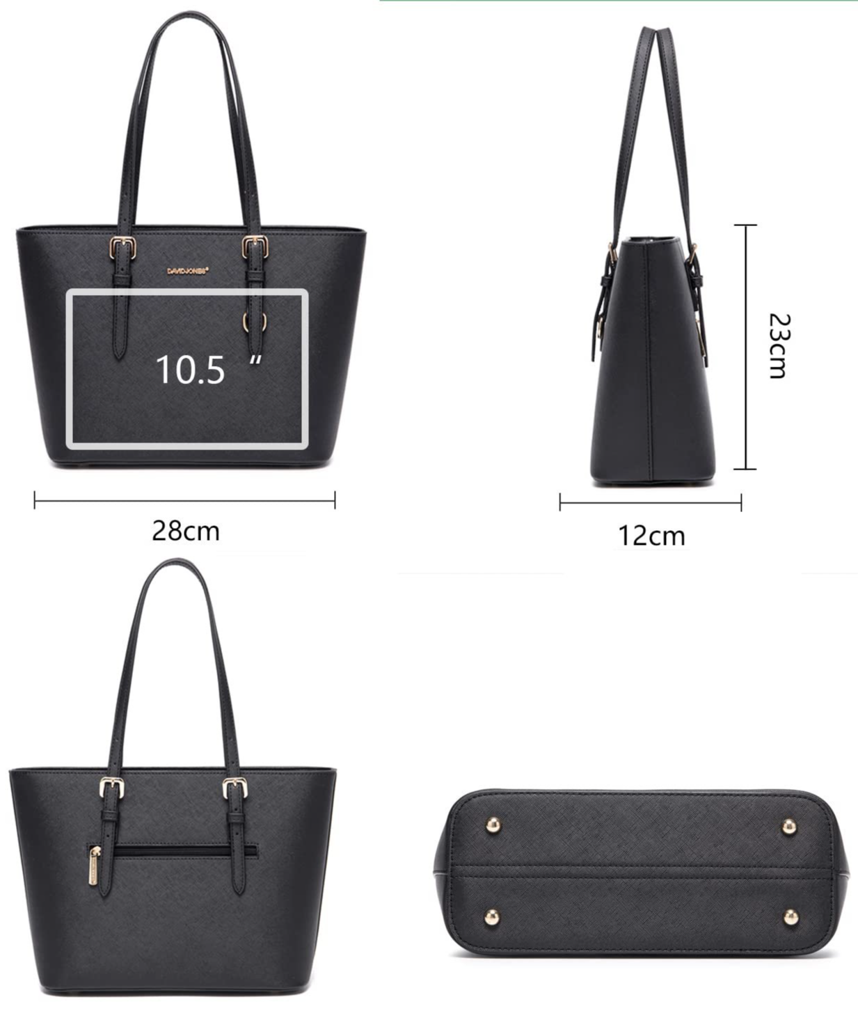 Сумка-шопер David Jones Чорна, фото №6