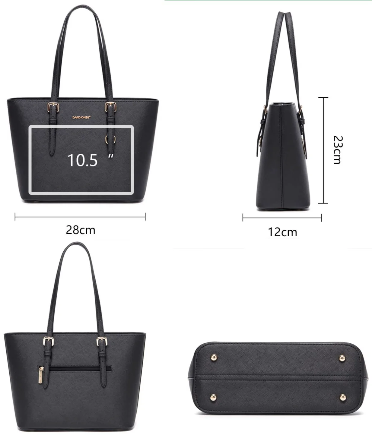 Сумка-шопер David Jones Черная, фото №6