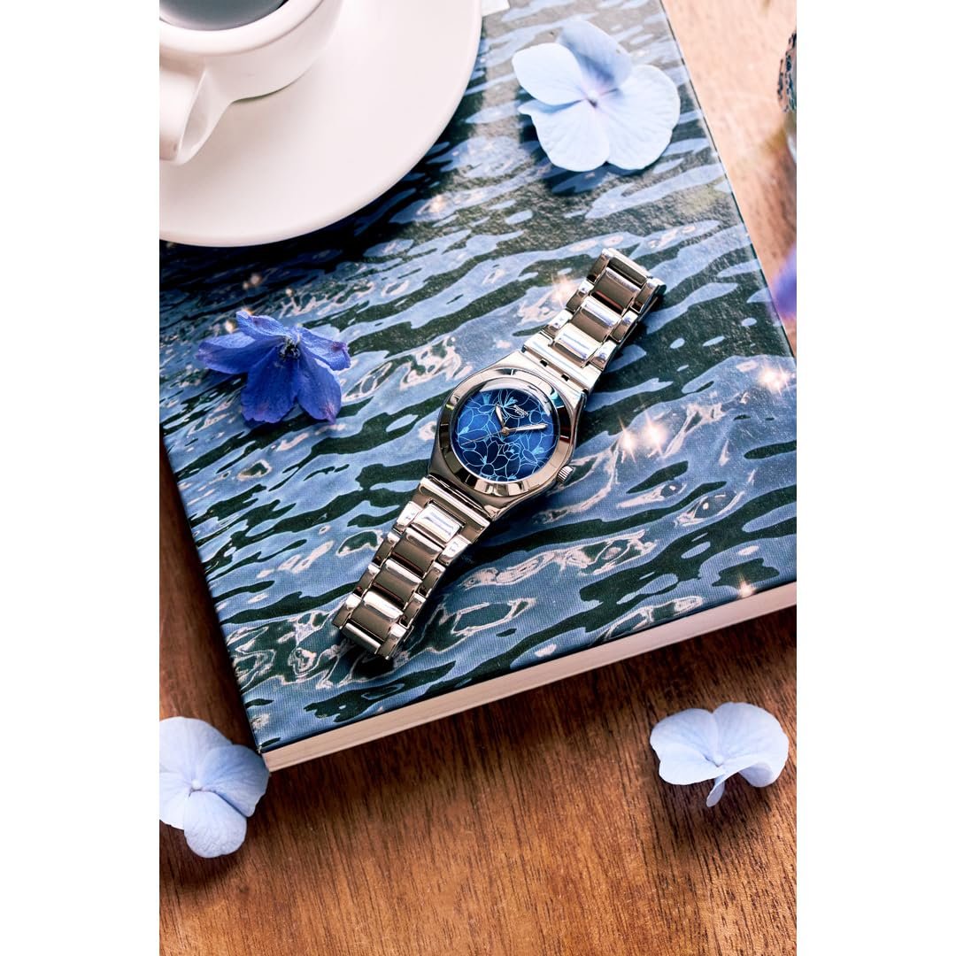 Годинник Swatch Petal Frenzy YLS235G Синій Браслет, синій, Браслет, фото №7