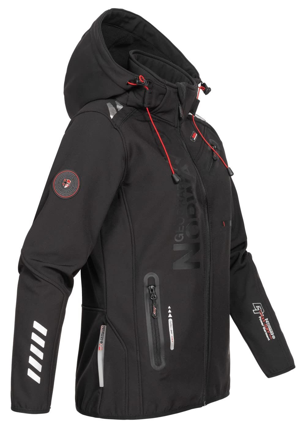 Софтшелл куртка с капюшоном Geographical Norway Женская Ветрозащитная для активного отдыха Осенняя Весенняя, фото №3