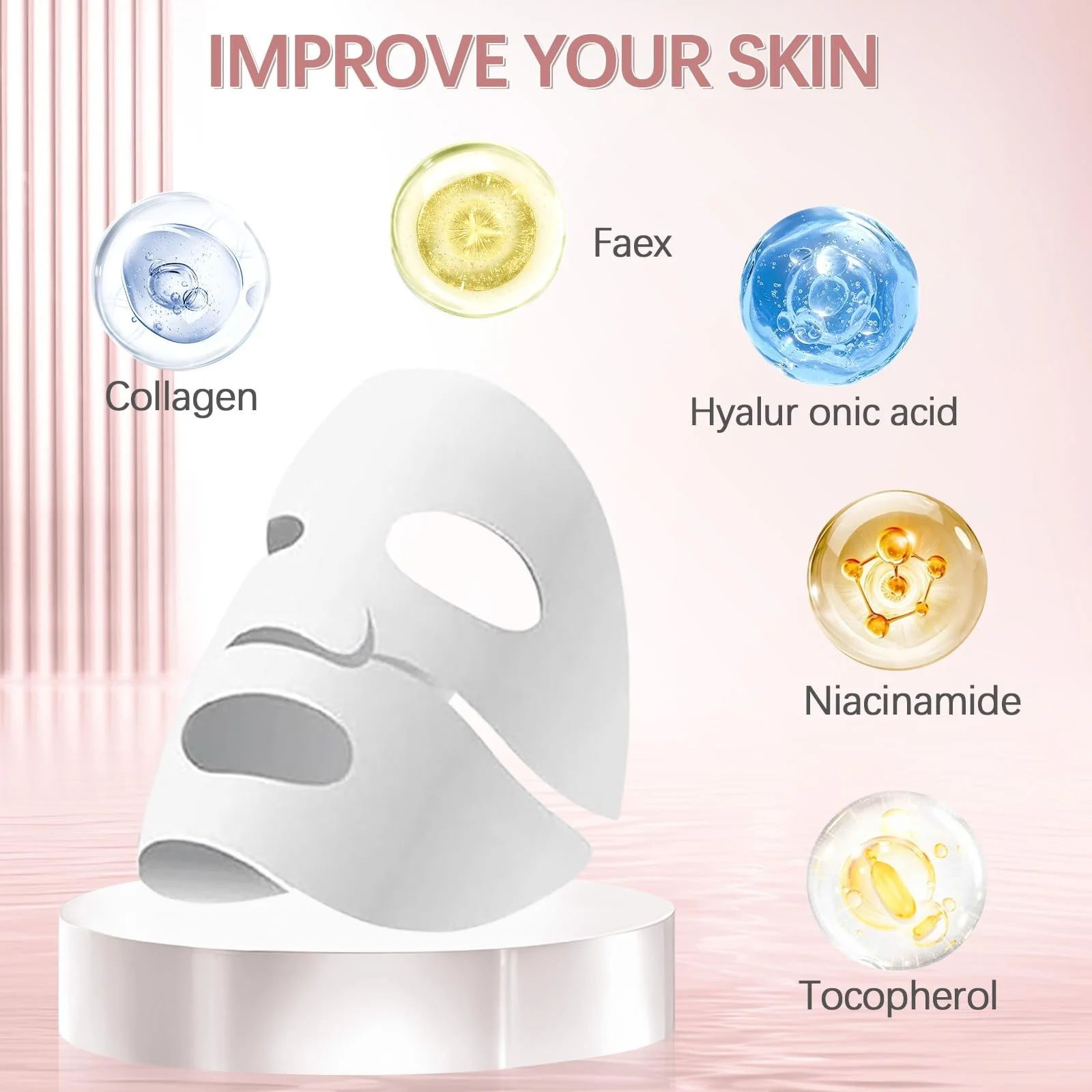 Маска Колагенова Organic Real Deep, Зволожуюча, Антивікова, 5 шт, фото №5