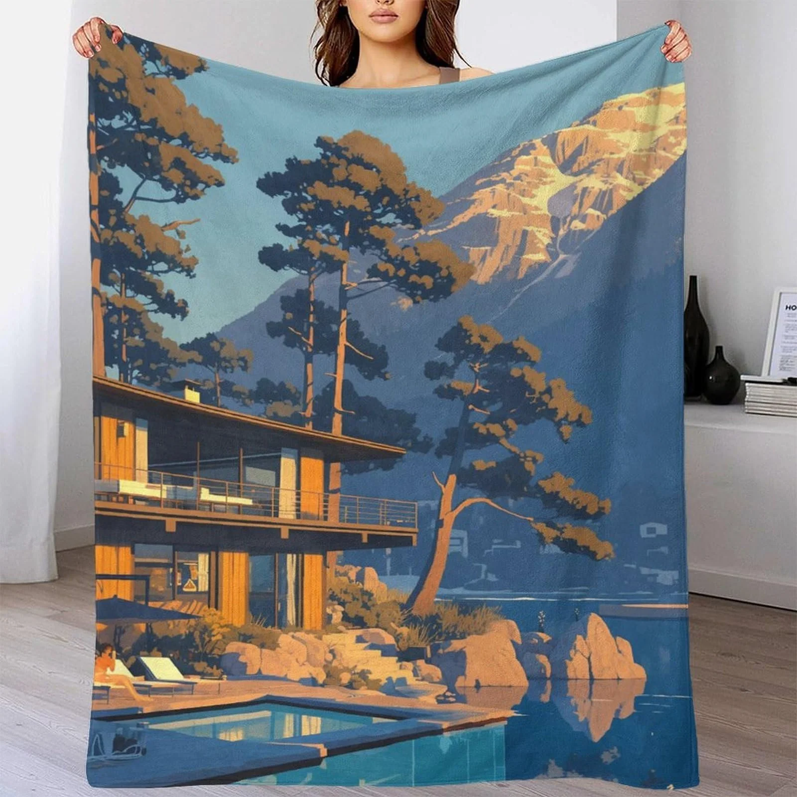 Покривало Silent Cottage М'яка, тепла, затишна фланелева флісова Покривало для дивана 3D друк Розмір 180 x 200 см, фото №5