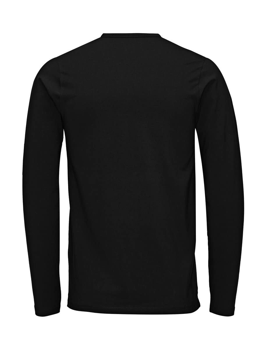 Чоловіча футболка з довгим рукавом Jack & Jones Basic, з круглим вирізом, біла, чорна, синя, сіра, набір з 4 штук, фото №4