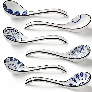 Керамічна ложка Супова, Набір з 6 штук, Керамічна ложка для азіатського супу synthetic.ua - Фото 1