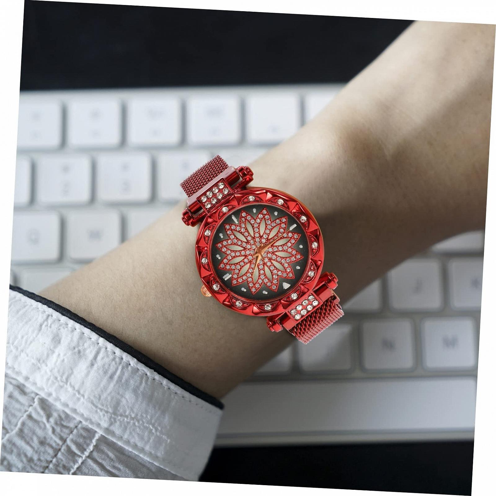 Жіночий наручний годинник WRITWAA Chic, червоний, фото №4