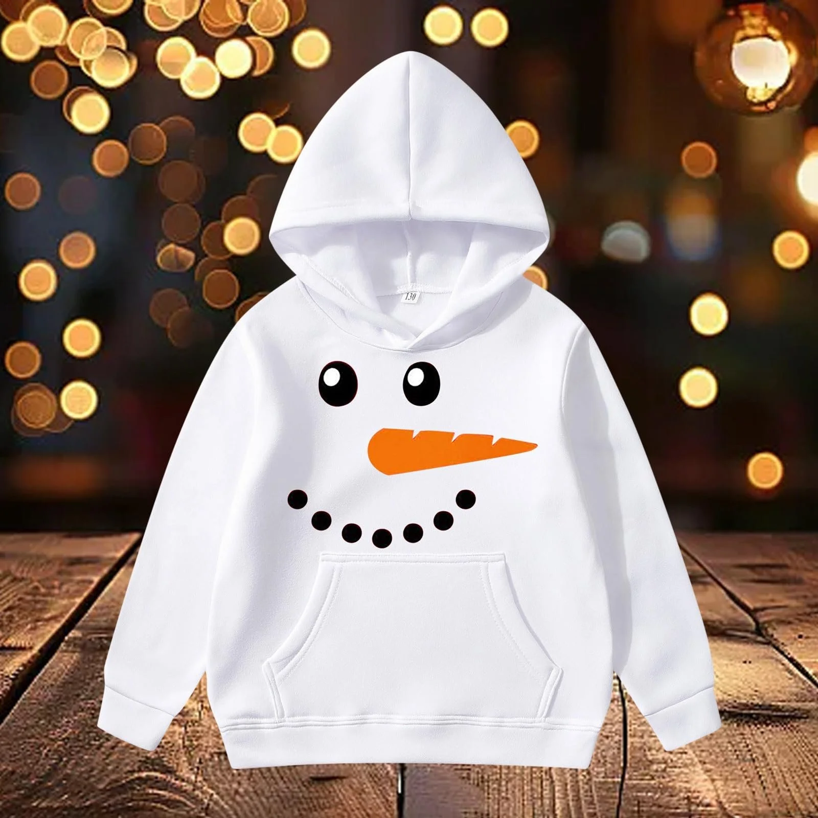 Рождественская Толстовка для Девочек, Рождественский Свитшот с Карманами, Детский с Принтом Оленя, Зимняя, фото №2