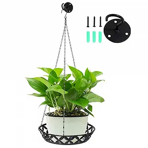 Тримач для рослин Металевий Підвісний кошик зі стельовим гачком та ланцюжком - Фото 1
