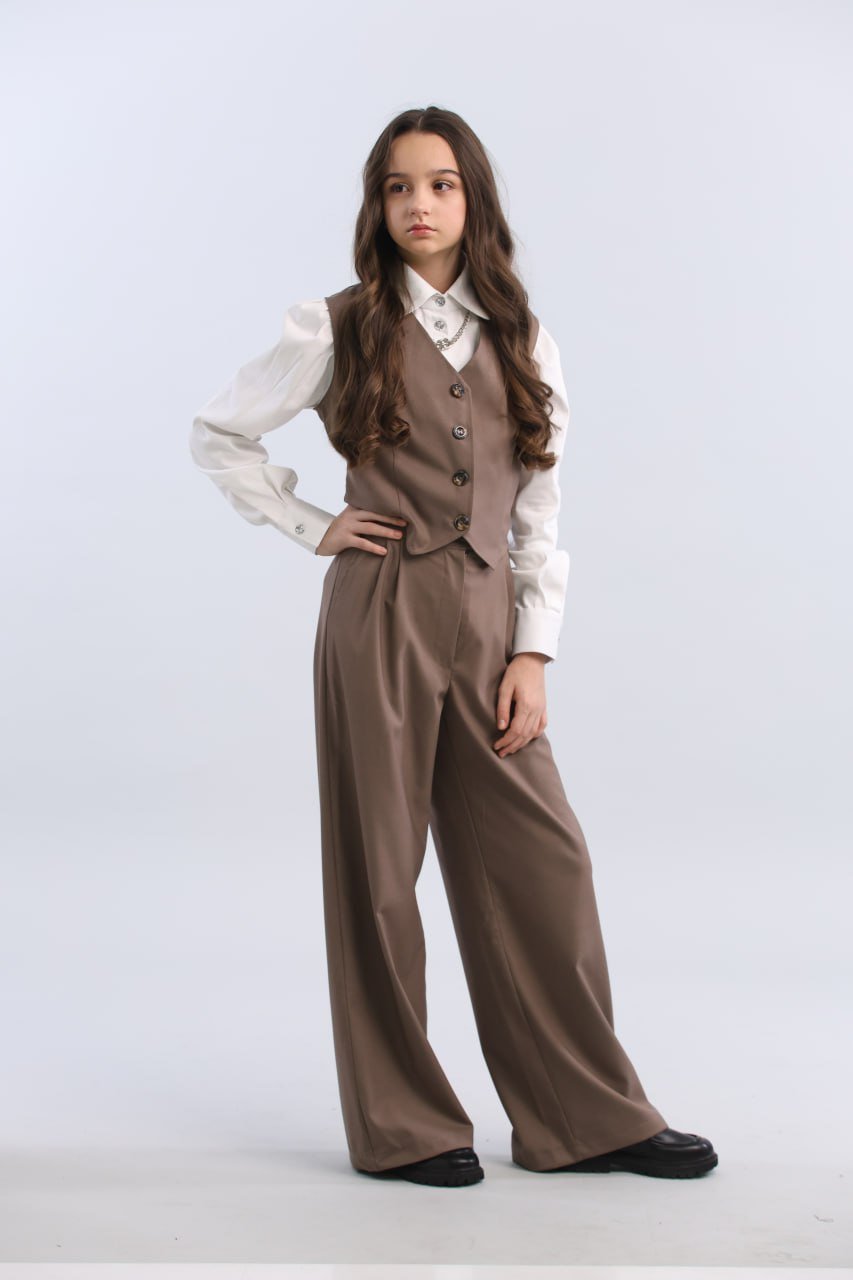 Стильные брюки "2 складки" для девочек от 128 до 164 см в 3 цветах, фото №4