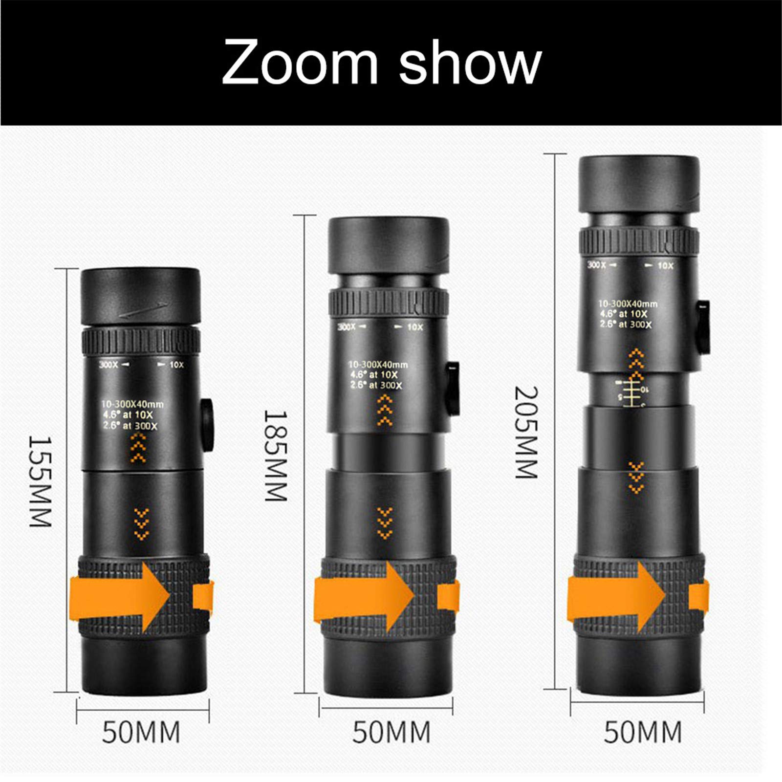 Монокуляр 10–300 x 40 мм HD водонепроникний, фото №4