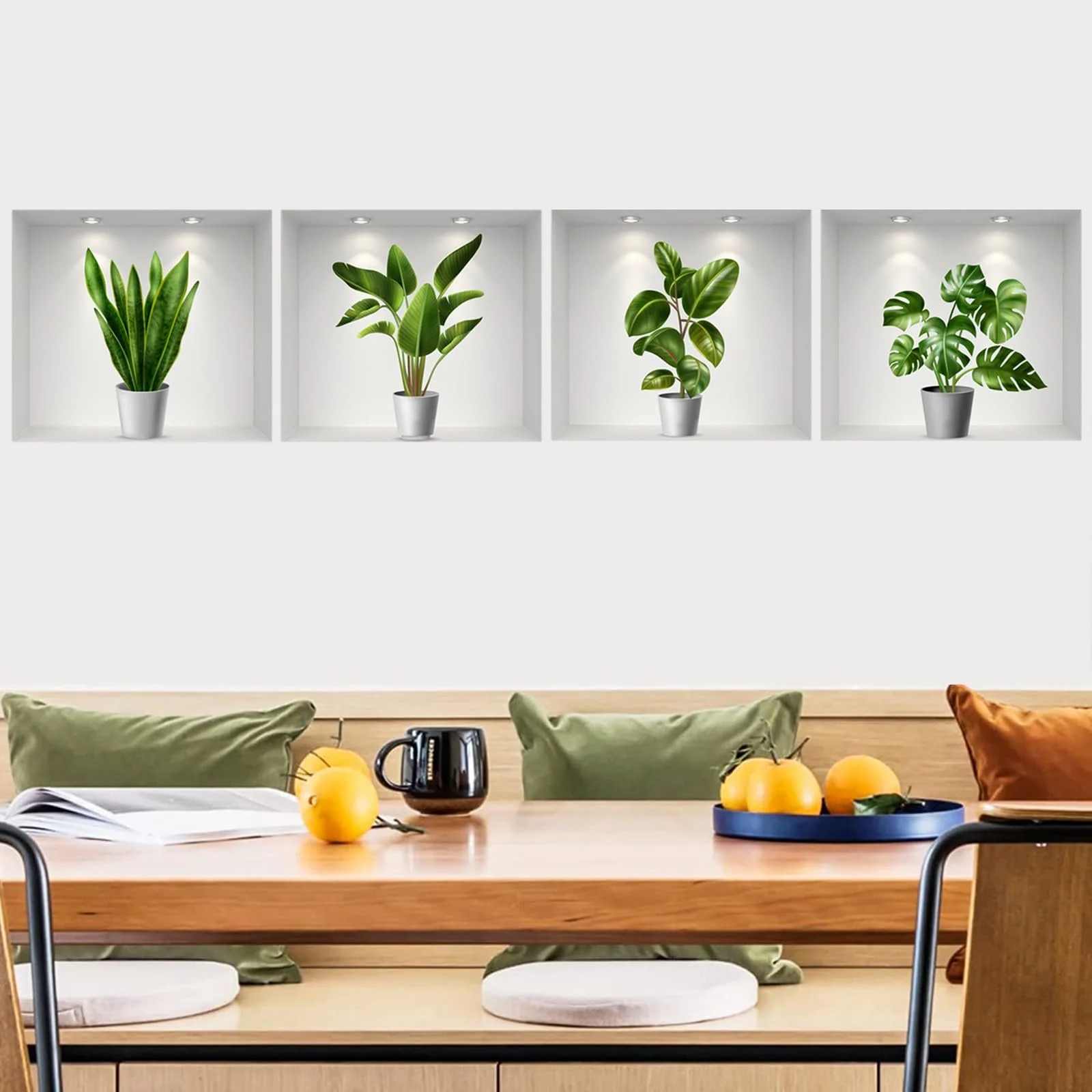 3D наклейка на стіну Ваза з рослинами 4 штуки, фото №7 3D наклейка на стіну Ваза з рослинами 4 штуки, фото №7