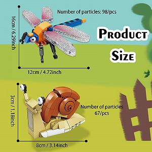 Игрушечный строительный набор MANBOC Snail + Dragonfly Animal synthetic.ua - Фото 1