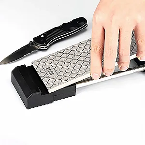 Точильный камень Baoblaze Diamond Sharpening Stone 400/1000 алмазная пластина 8 дюймов Silver synthetic.ua - Фото 1