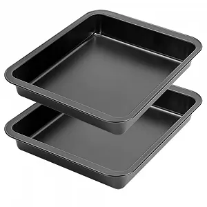 Набір форм для запікання MGE квадратні з вуглецевої сталі з антипригарним покриттям 2 шт 25 x 25 см - Фото 1