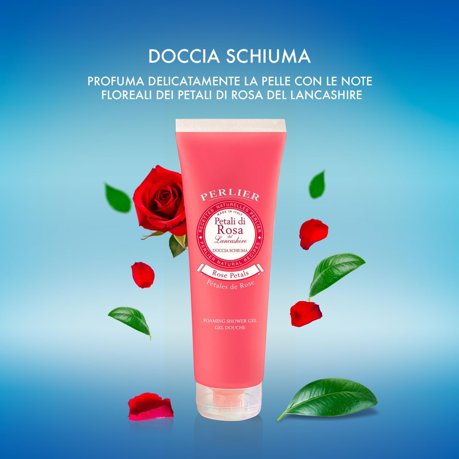 Піна для душу Perlier Rose Petals парфумована 250 мл туба, фото №2