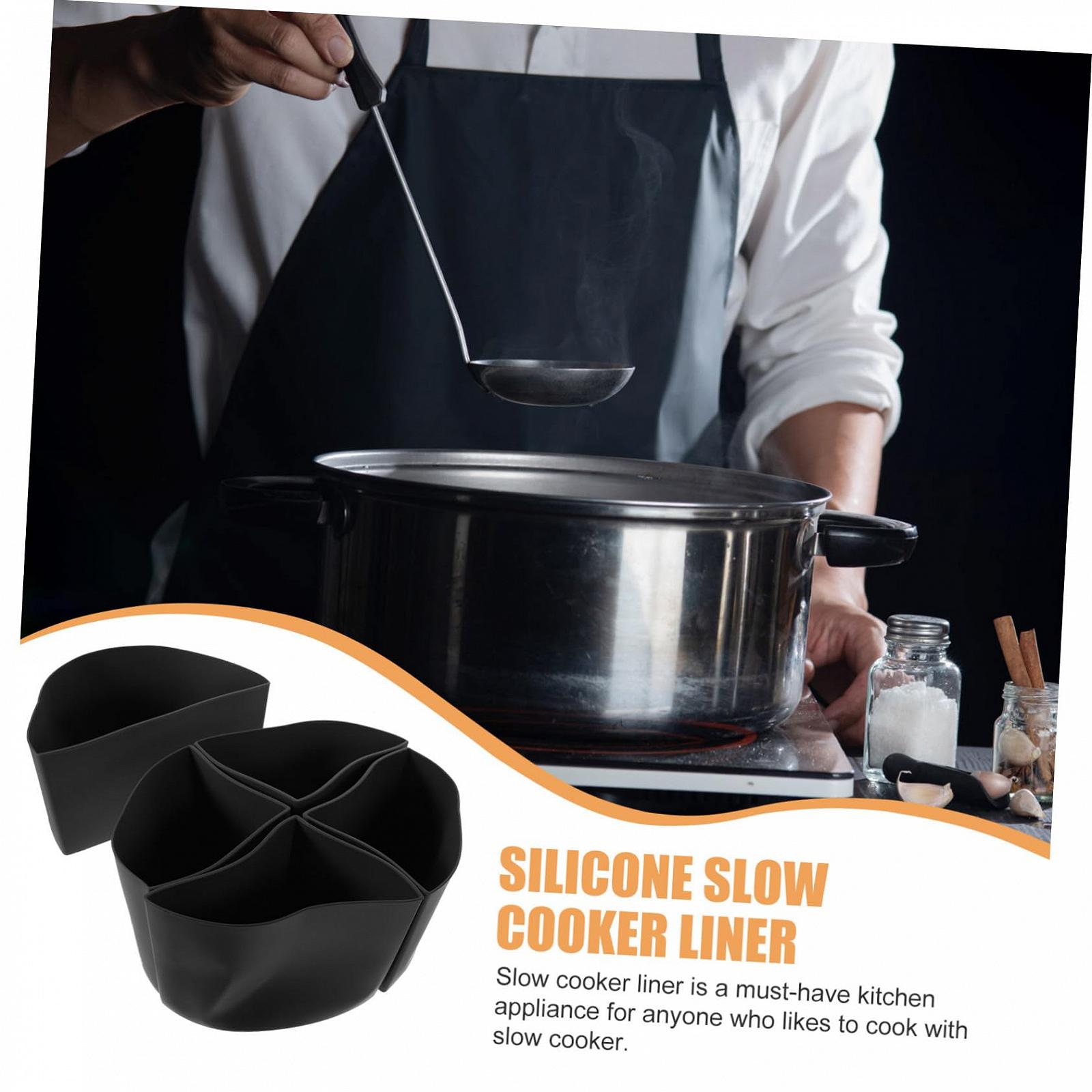 SHOWERORO 1 комплект Slow Cooker силиконовый вкладыш для овального круглого горщика черный, фото №7