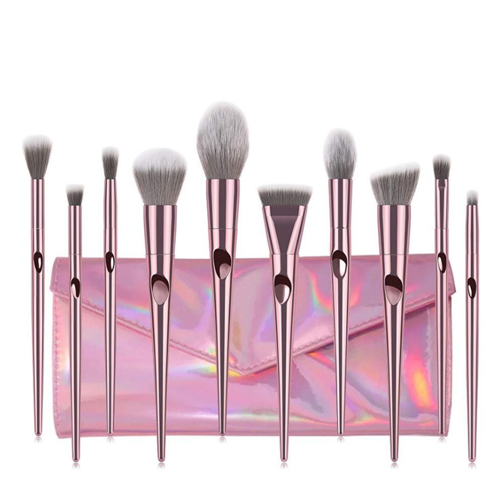 Набор кистей для макияжа Braiton 10 Premium Synthetic, розовый, фото №1