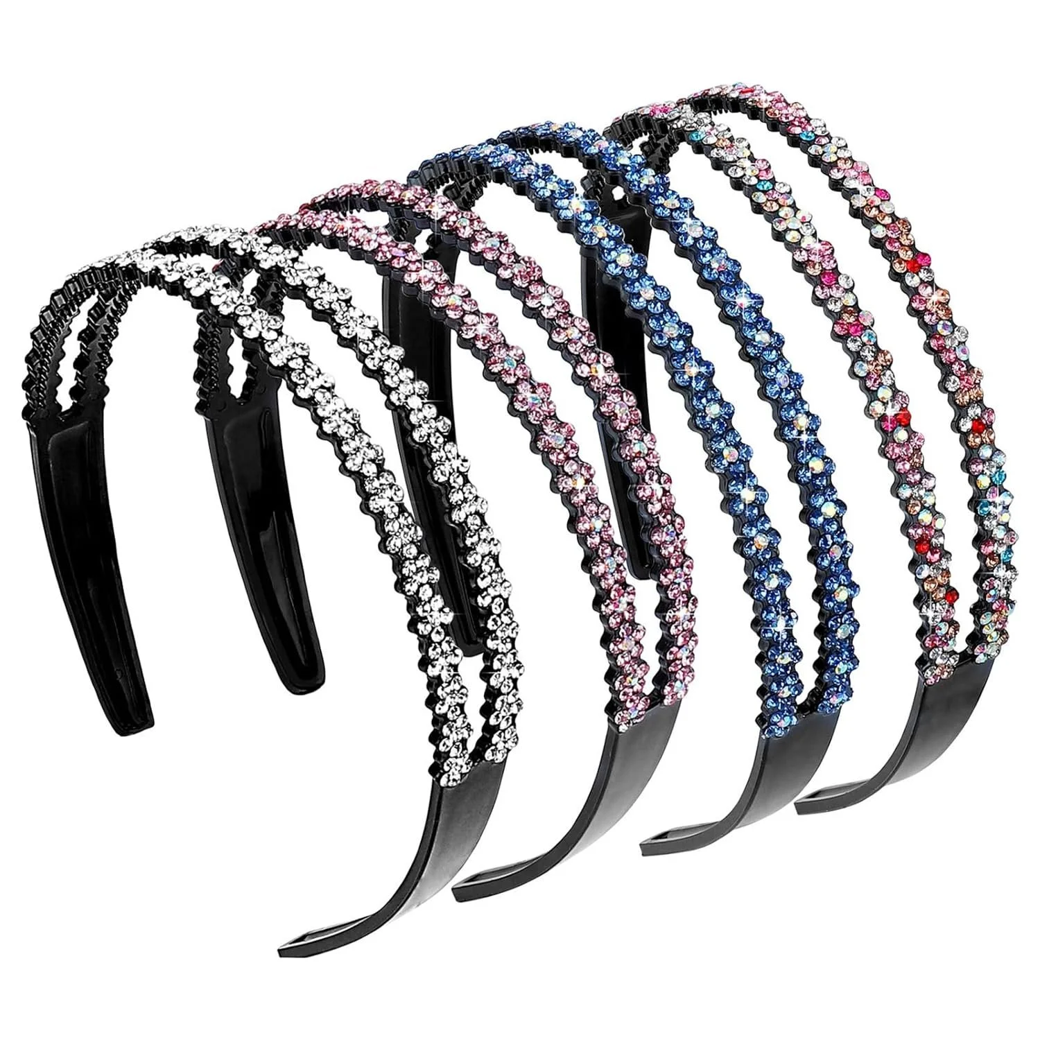 Обруч для волосся зі стразами Подвійний ряд, фото №1