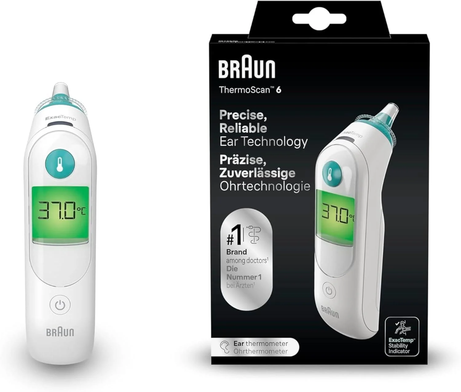 Вушний термометр Braun ThermoScan 6 Білий, фото №5