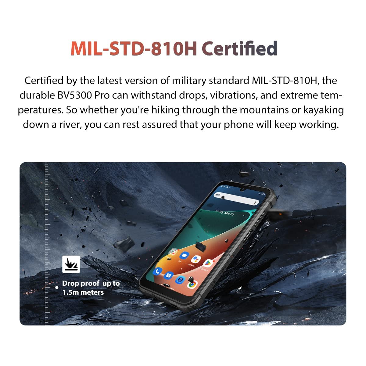 Защищенный смартфон Blackview BV5300 Pro 7GB+64GB 6580mAh Black, фото №6