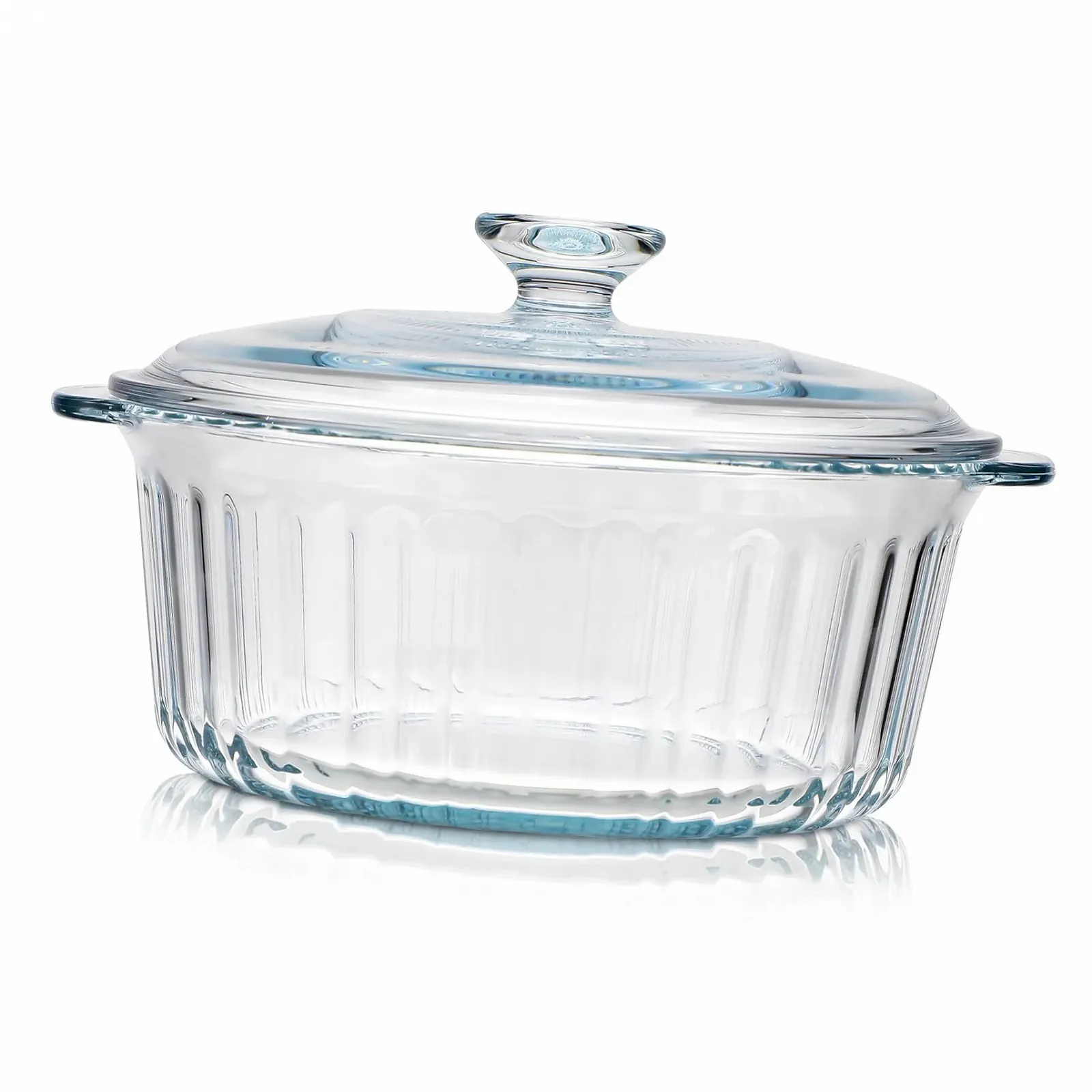 Форма для запекания SOIMISS круглая с крышкой боросиликатное стекло термостойкая прозрачная, фото №1