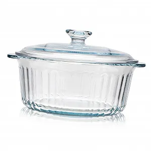 Форма для запекания SOIMISS круглая с крышкой боросиликатное стекло термостойкая прозрачная - Фото 1