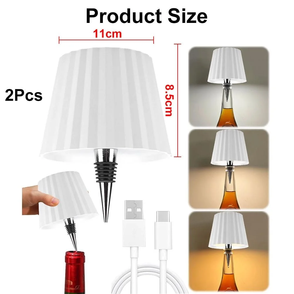 Лампа для пляшок LED 2 шт акумуляторна сенсорна димерована, фото №2