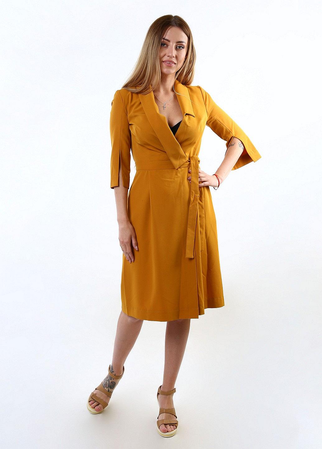 Платье inDresser S Горчичный (IN-F0260К034Б-Mustard), фото №1 Платье inDresser S Горчичный (IN-F0260К034Б-Mustard), фото №1