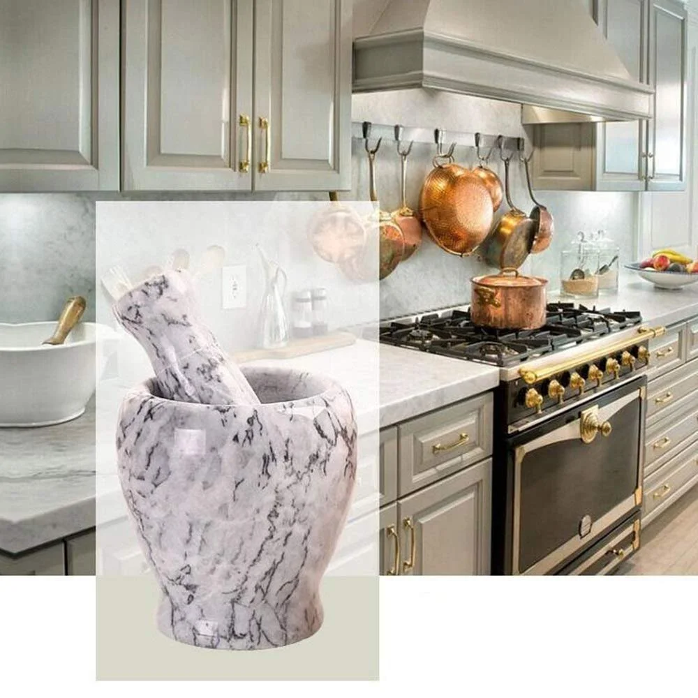 Ступка з товкачиком гранітна для песто, спецій, приправ, фото №4