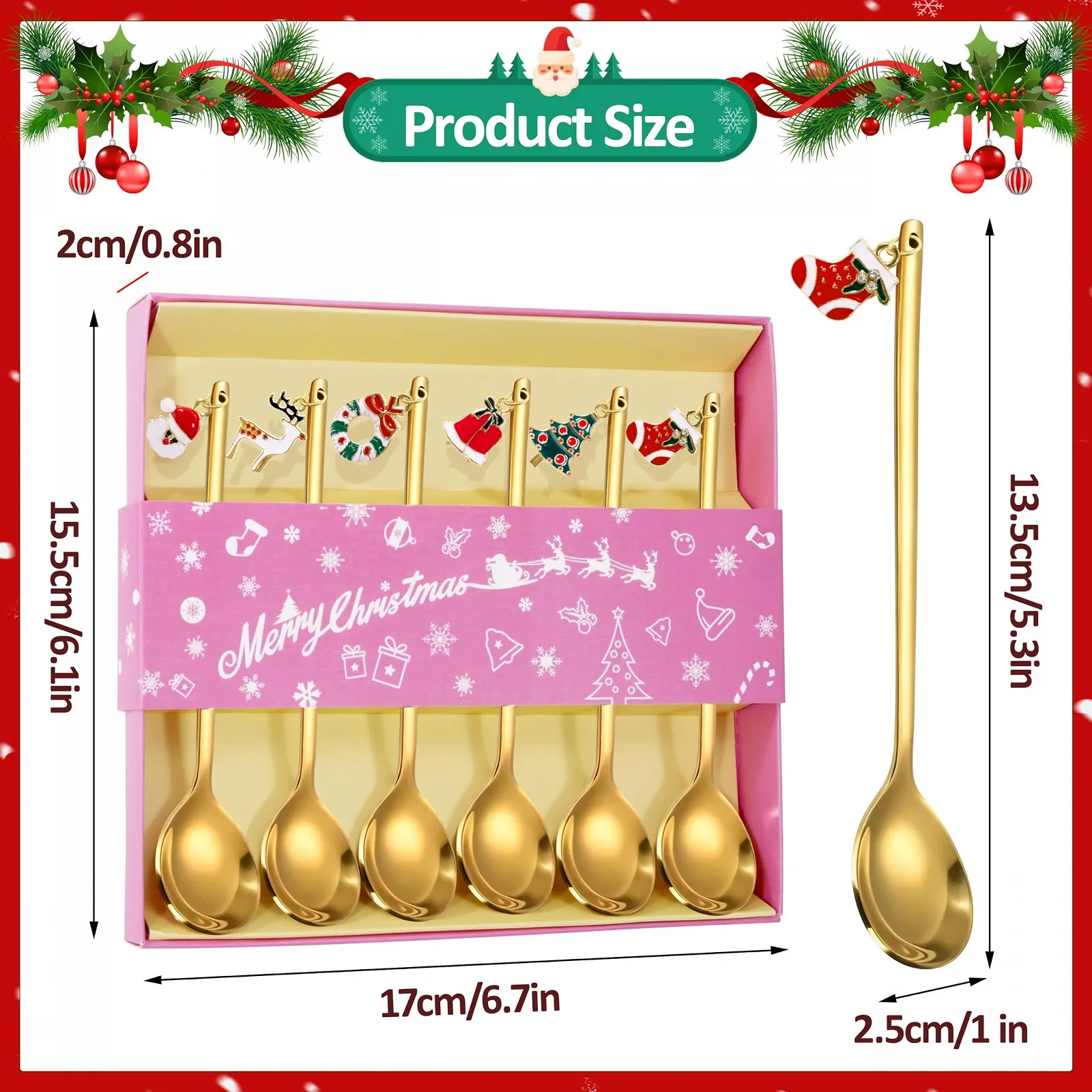 Різдвяна Ложка Кавова з Нержавіючої Сталі, фото №7