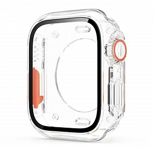 Чехол с защитным стеклом для Apple Watch 41 мм в стиле Ultra Прозрачный - Фото 1