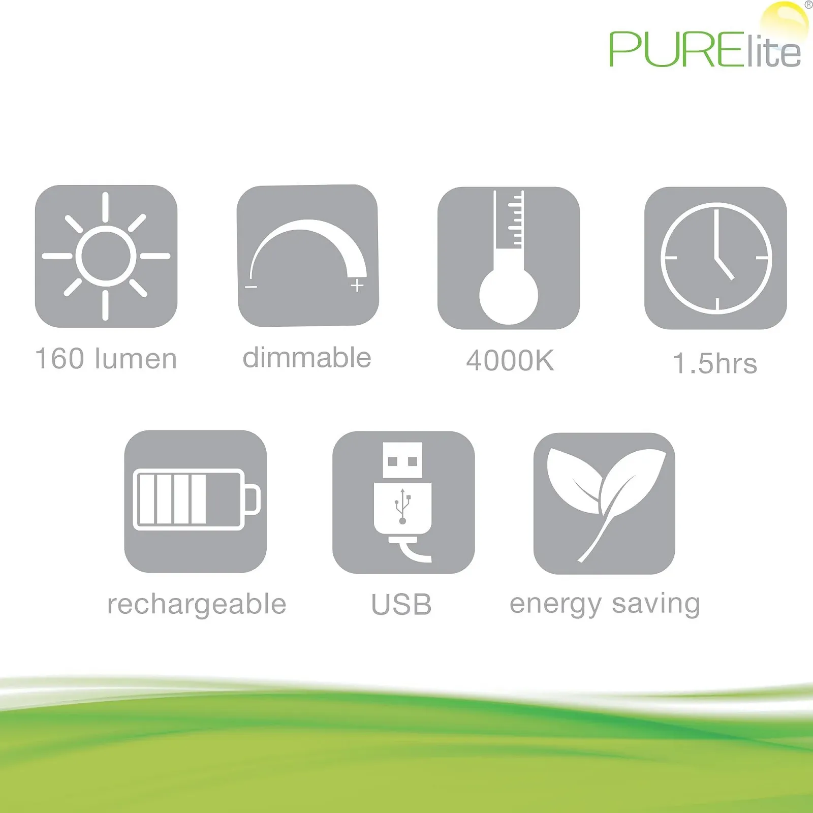 Настільна світлодіодна лампа-прищіпка PURElite акумуляторна гнучка регульована шийка білий, фото №6