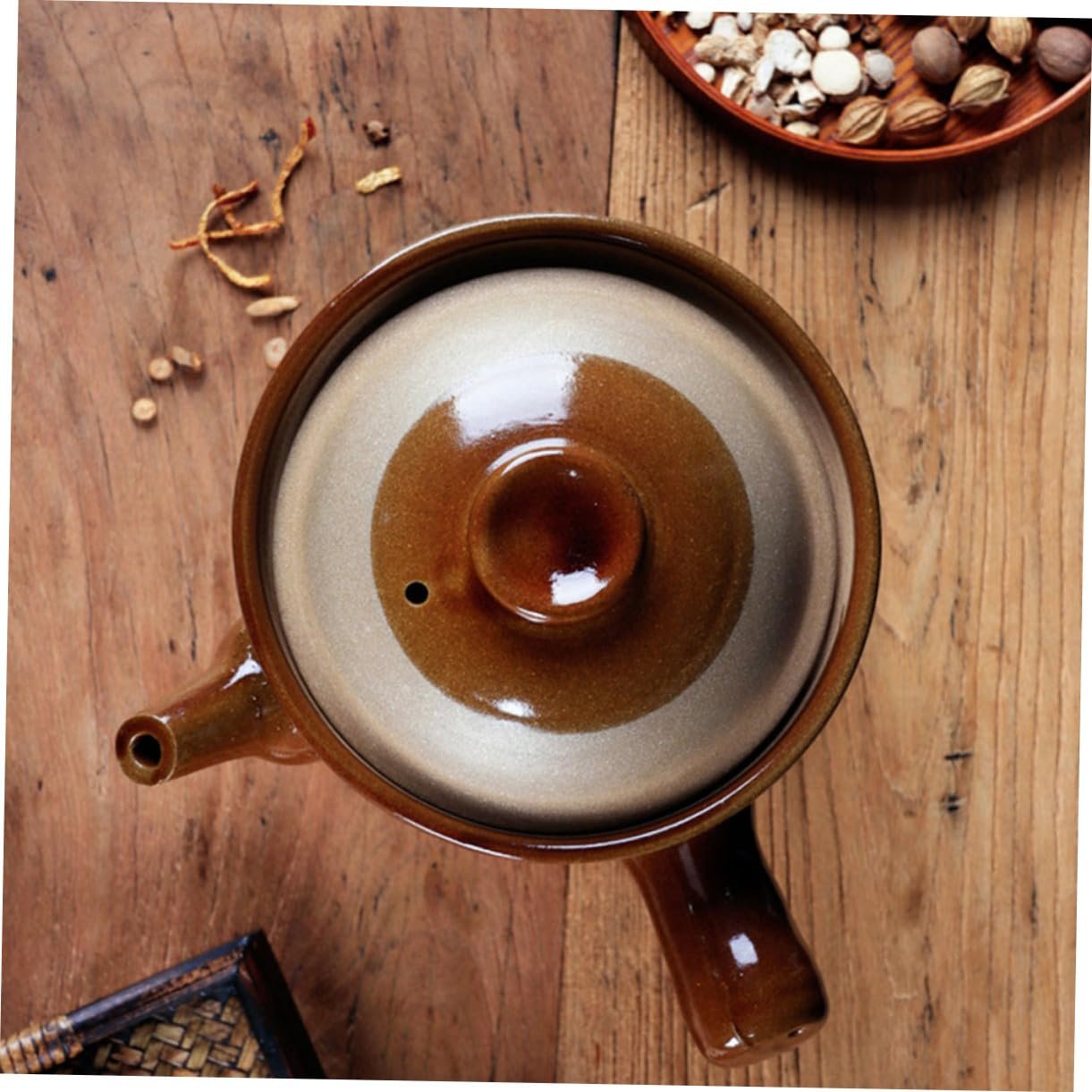 Горшок для лекарств Керамический Традиционный Термостойкий Для газовой плиты Ручной работы Нескользящая ручка, фото №8