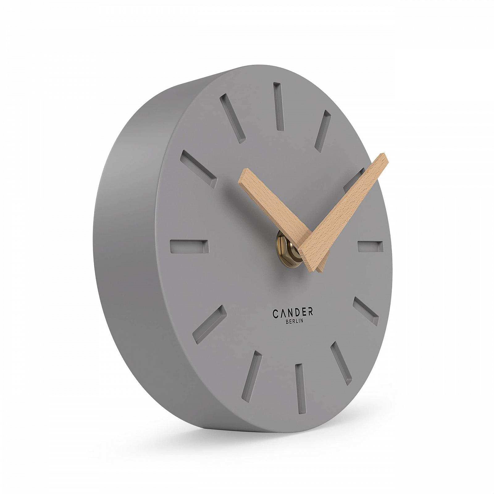 Настільний годинник Cander Berlin MNU 2515 G, 15 см, аналоговий, сірий, фото №3